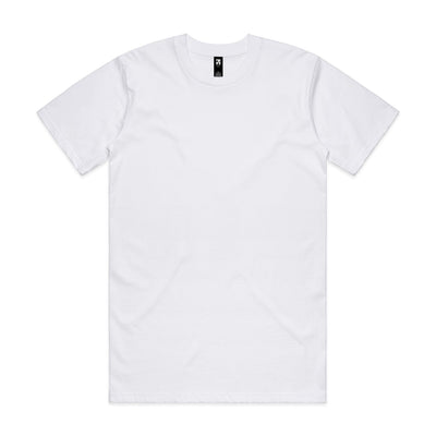 White plain t-shirt with short sleeves and crew neck.