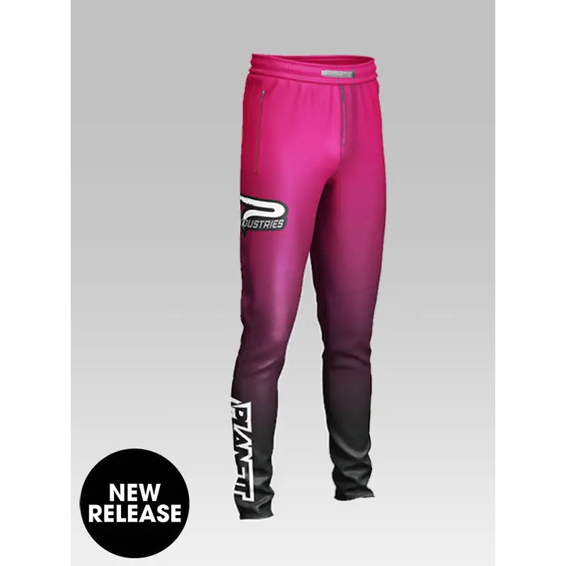 Pink and black gradient sweatpants.