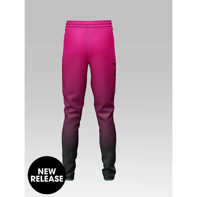 Pink and black gradient sweatpants.