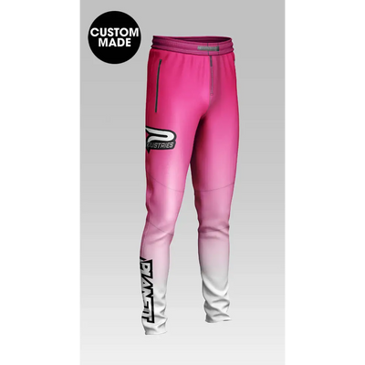 Pink and white gradient sweatpants.