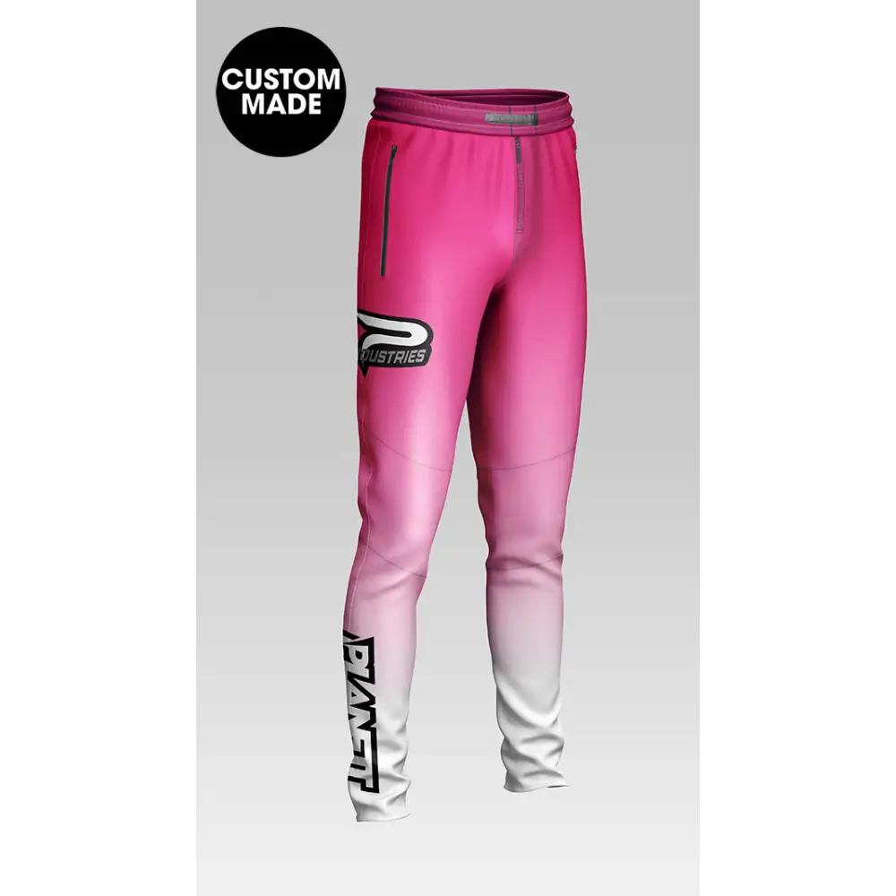 Pink and white gradient sweatpants.