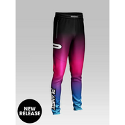 Gradient-colored athletic pants.