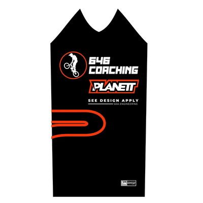Black cycling jersey.