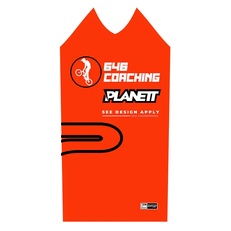 Orange cycling jersey.