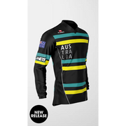 Black long-sleeved Australia-themed jersey.