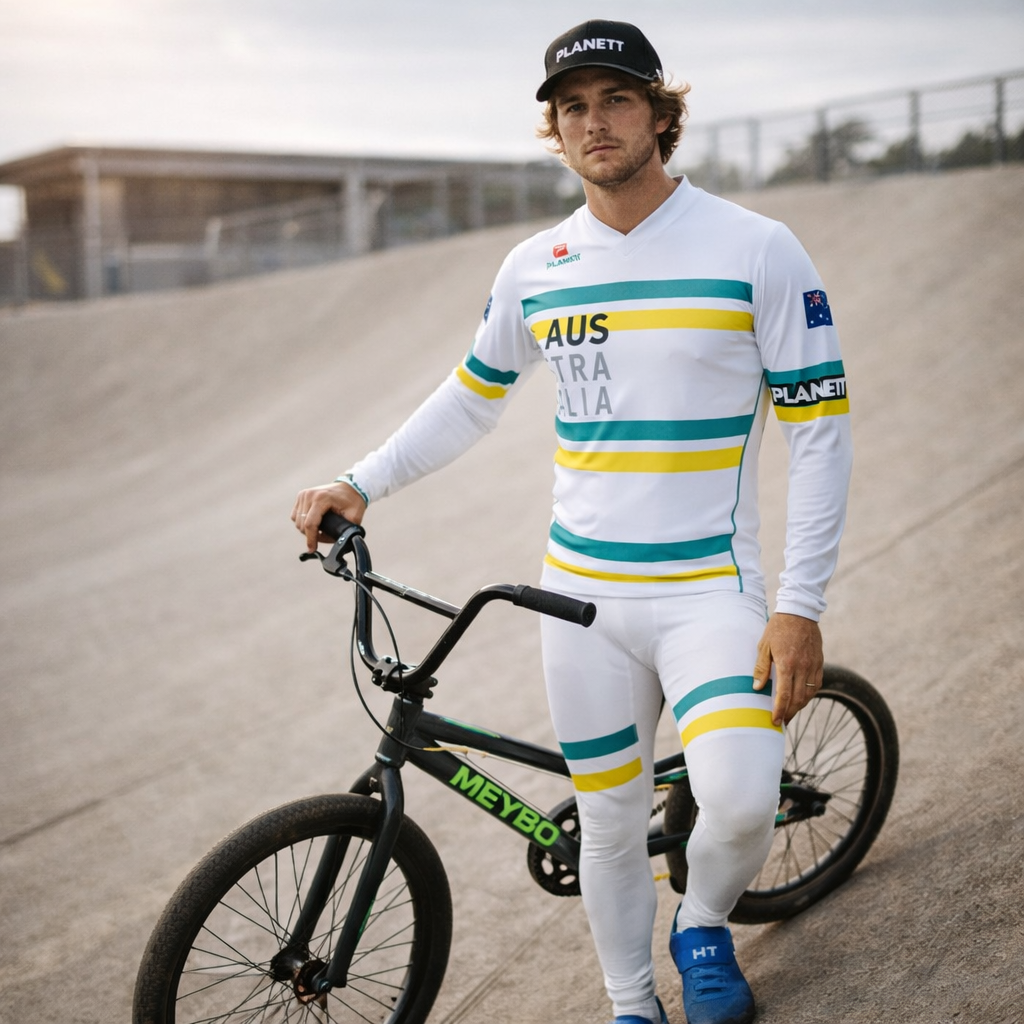 Black and green meybo bmx bicycle with yellow accents