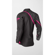 Black and pink patterned jacket.
