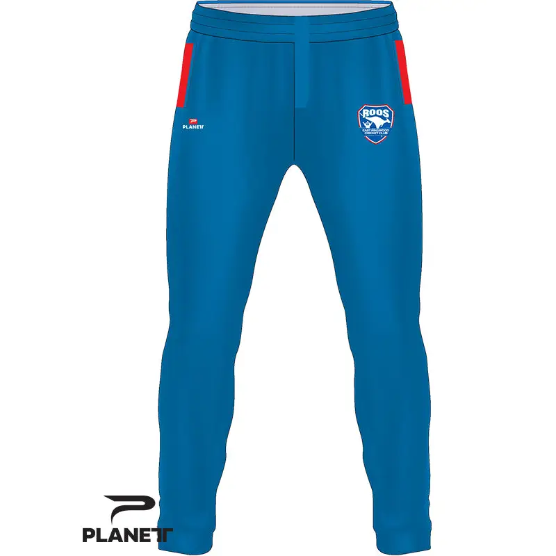 Blue athletic pants.