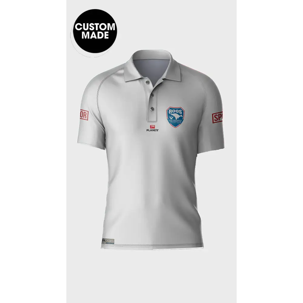 White polo shirt.