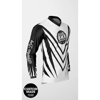 Black and white BMX jersey.