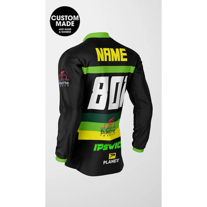 Customizable long-sleeved cycling jersey.