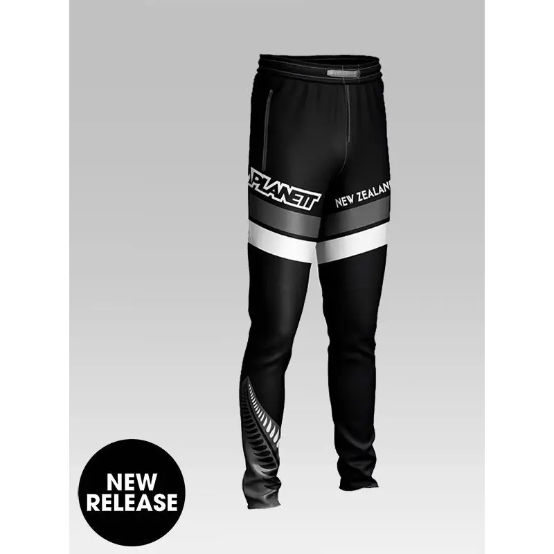 Black and white athletic pants.