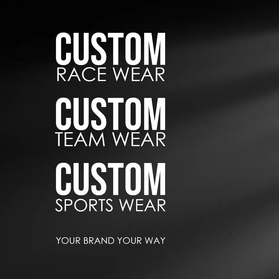 Custom sportswear advertisement.