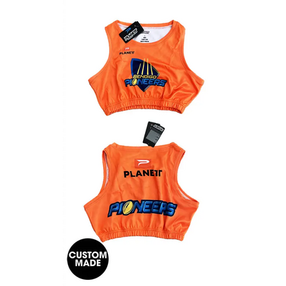 Orange Bendigo Pioneers crop top.