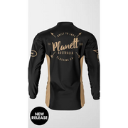 Black and tan long-sleeved shirt.