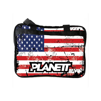 American flag-themed shoulder bag.