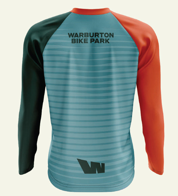 Long-sleeved bike jersey.