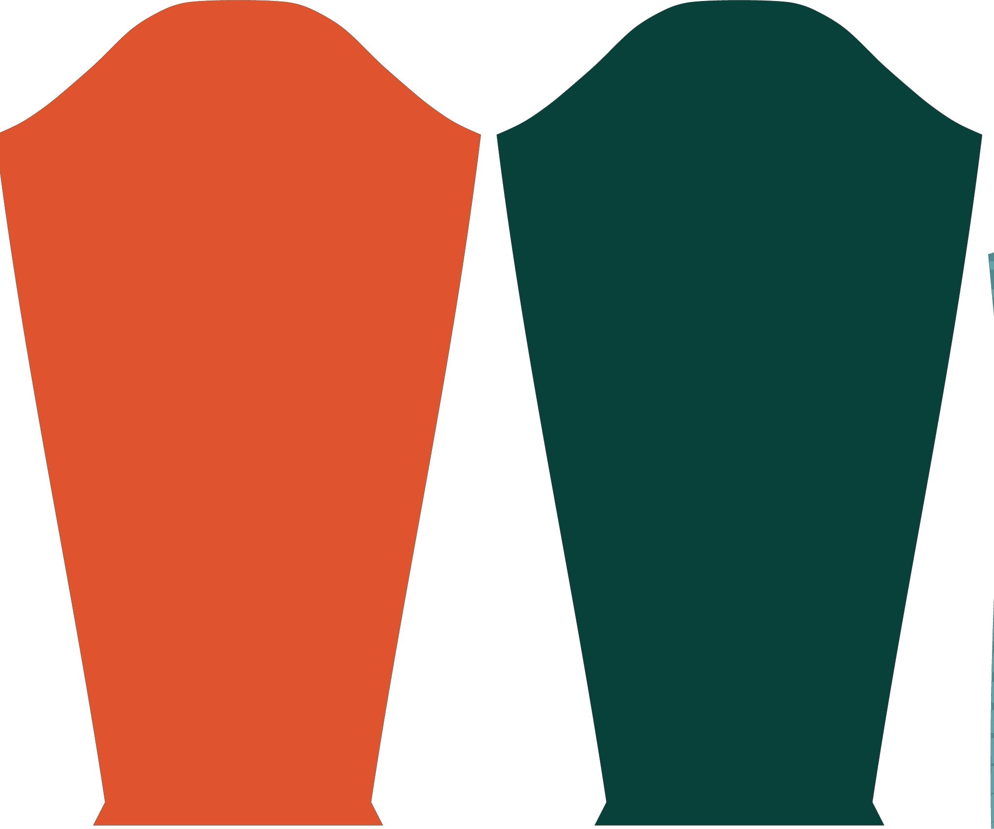 Two stylized vases.