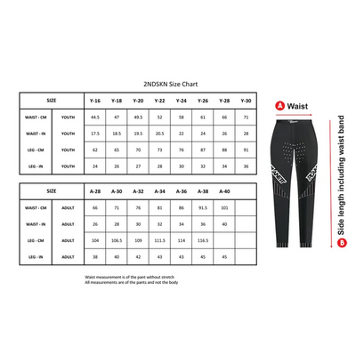 Clothing size chart.