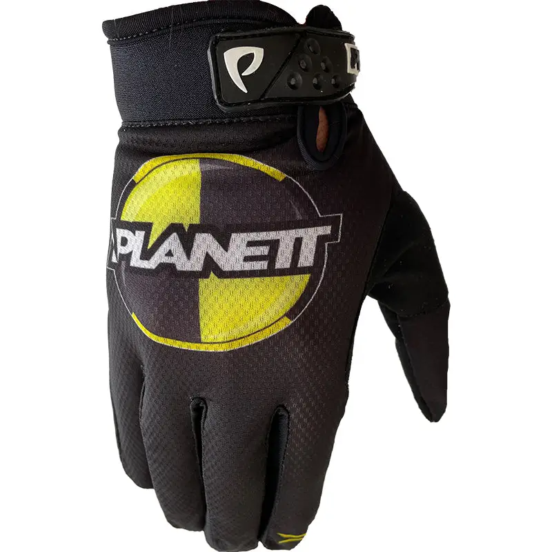 Black and yellow motocross glove.