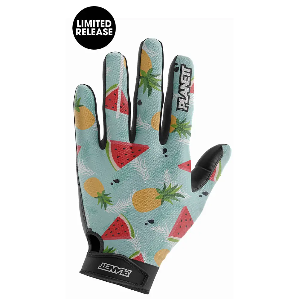 Summer-themed patterned glove.