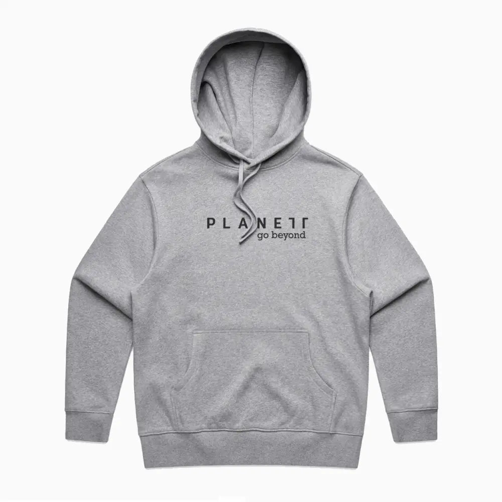 Gray hooded sweatshirt.