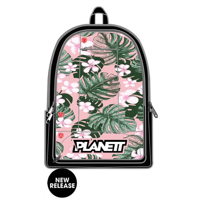 Floral patterned backpack.
