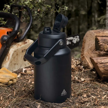 Black insulated water jug.