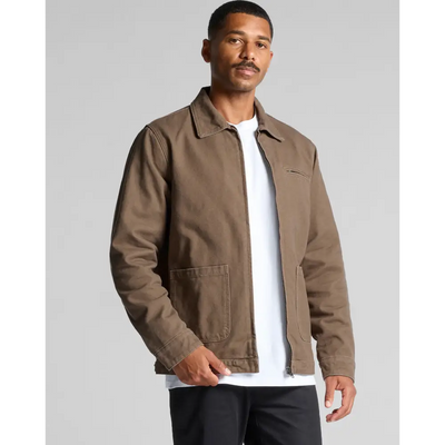Brown collared jacket.
