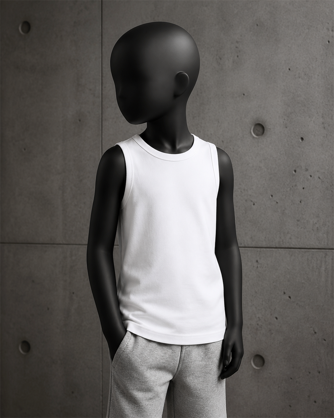 Kids Barnard Tank 3009 blank product on dark industrial concrete background