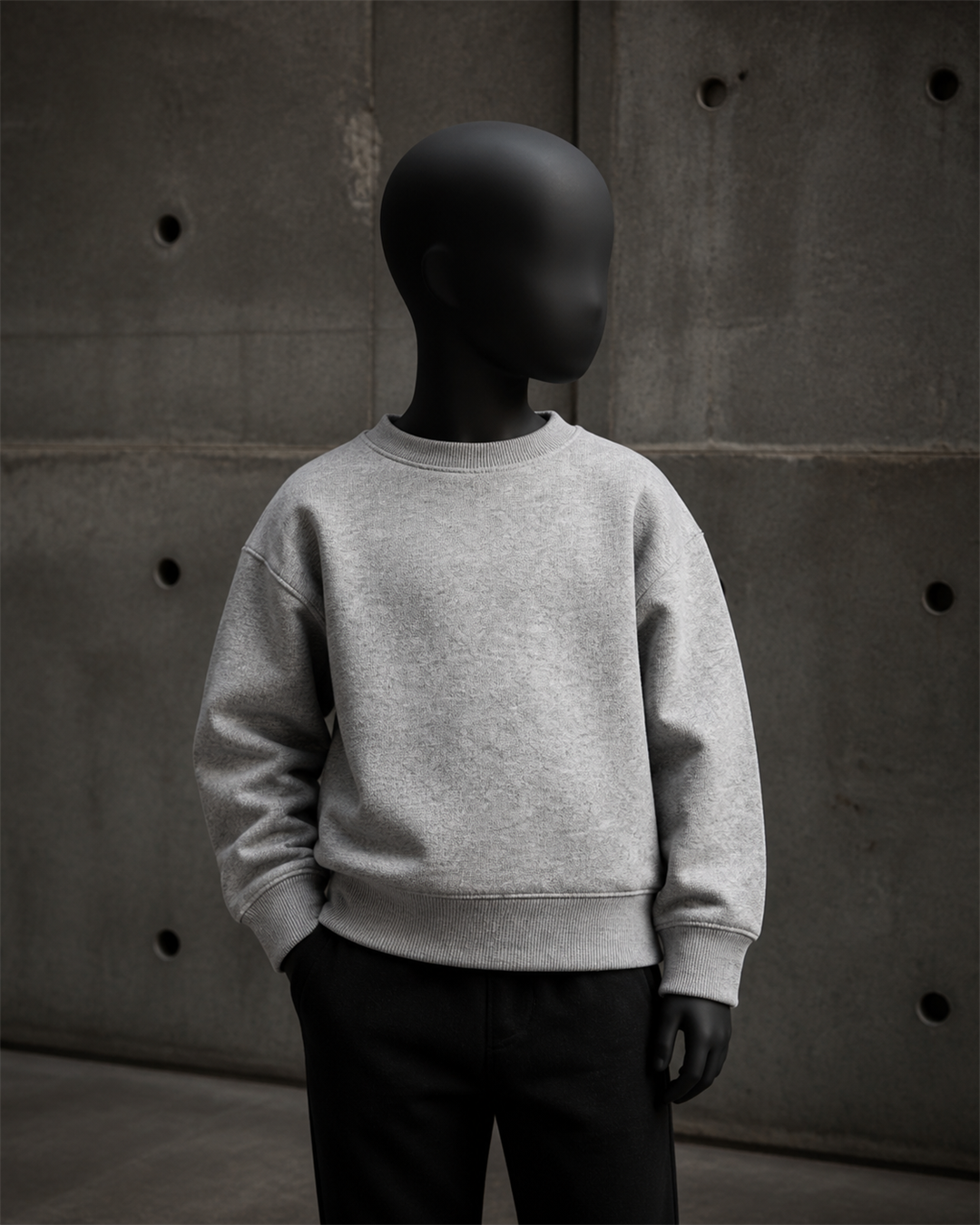 Kids Relax Crew 3034 blank product on dark industrial concrete background