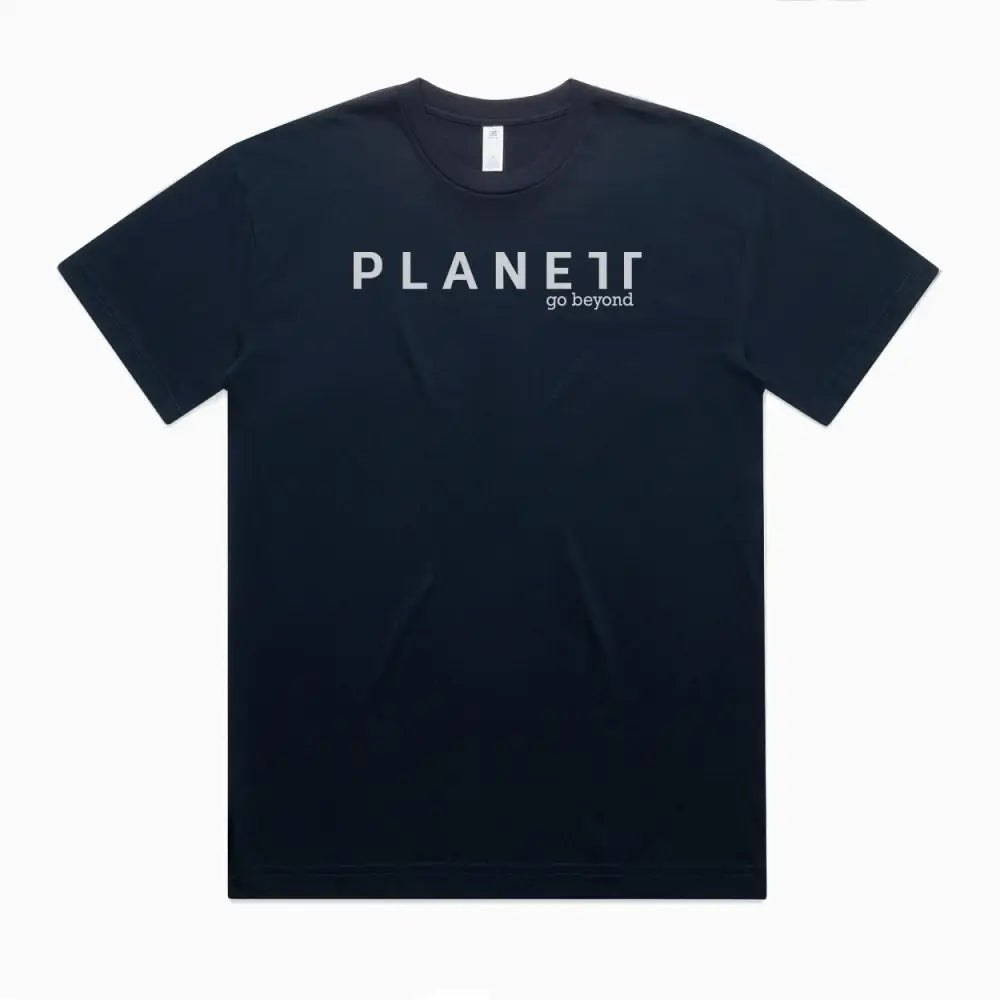 Dark blue t-shirt.