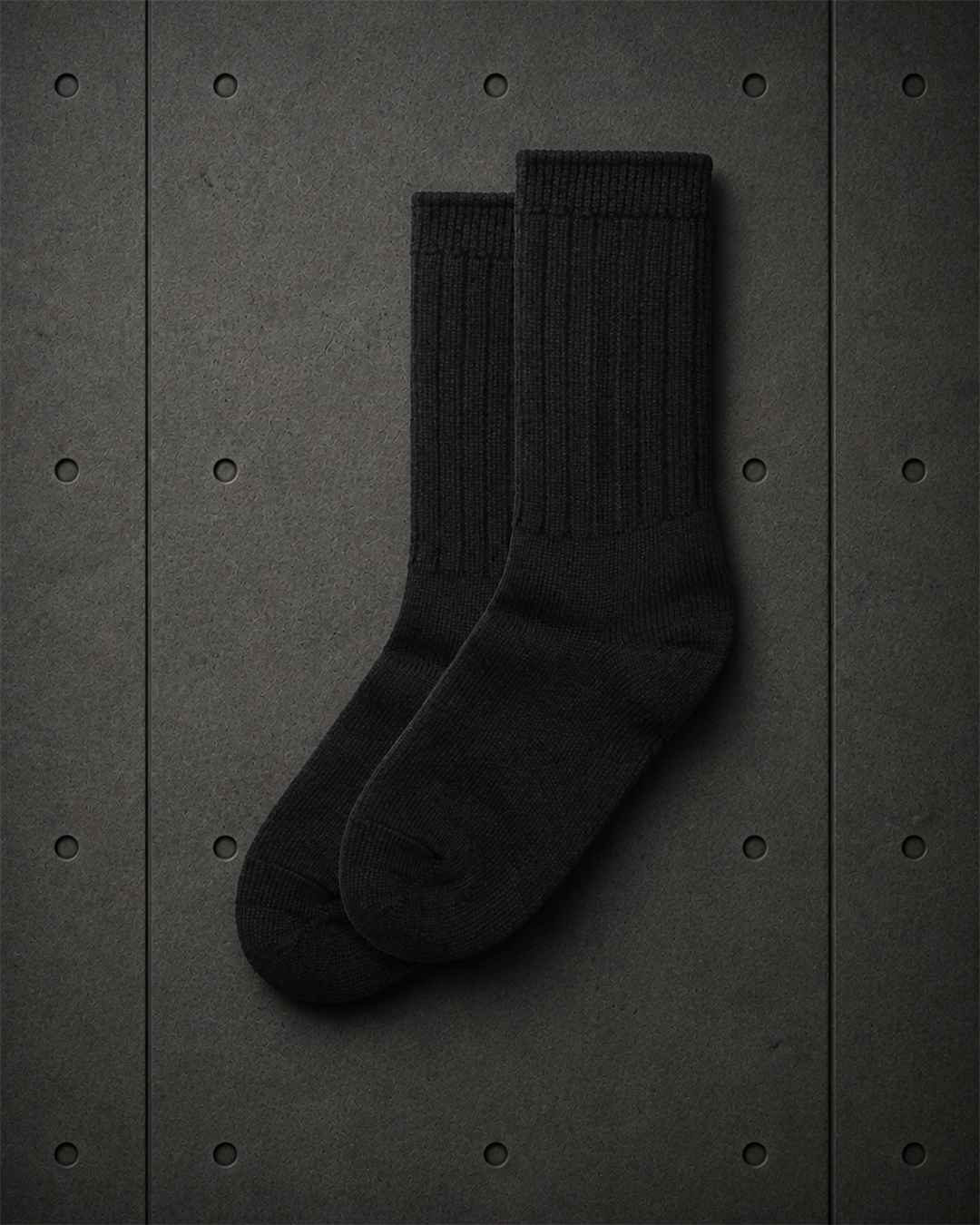 Knit Socks (2 Pairs) 1214 blank product on dark industrial concrete background
