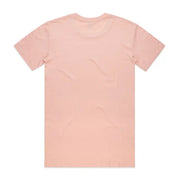 Peach-colored t-shirt.