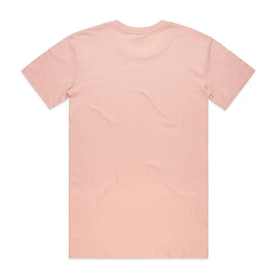Peach-colored t-shirt.