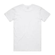 White short-sleeved t-shirt.