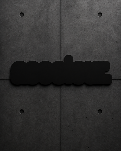 Logo Sticker 1516 blank product on dark industrial concrete background