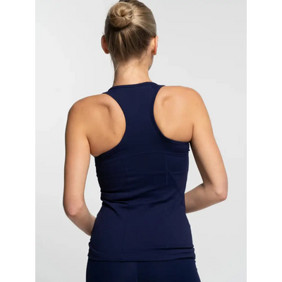Navy racerback tank top.