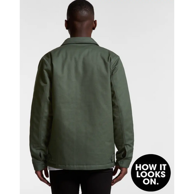 Olive green coach jacket.