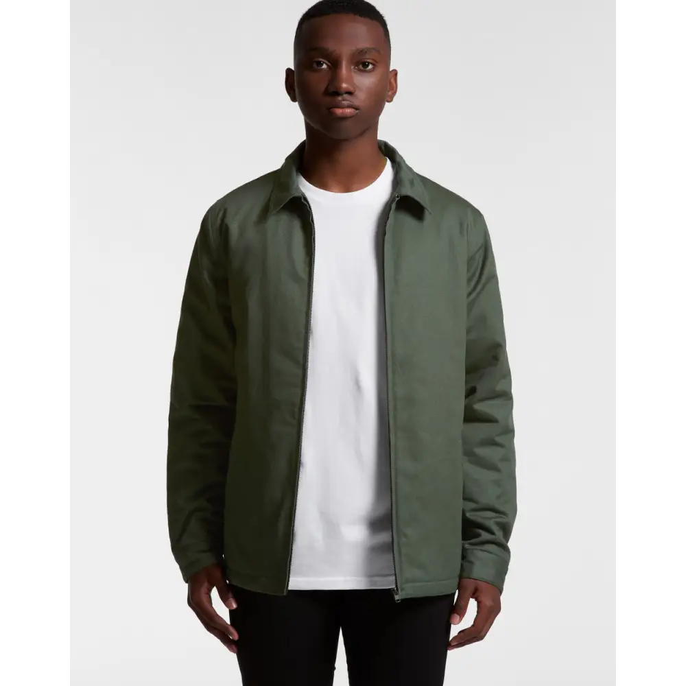 Olive green coach jacket.