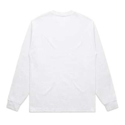 White long-sleeved t-shirt with nike swoosh logo on the back.