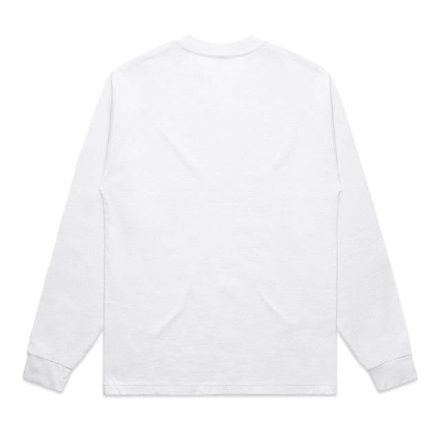 White long-sleeved t-shirt with nike swoosh logo on the back.