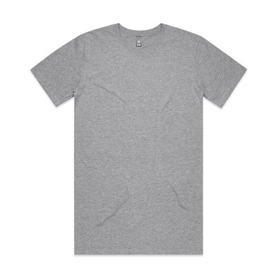 Heather gray crew neck t-shirt with short sleeves and a relaxed fit.
