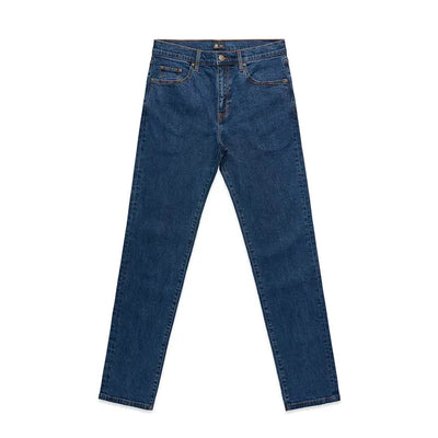 Blue denim jeans.