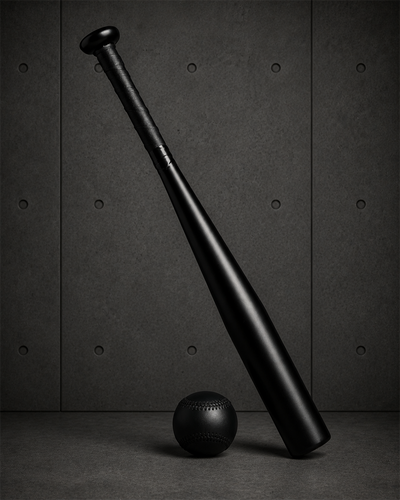 Mini Baseball Set 1521 blank product on dark industrial concrete background