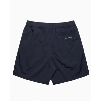 Dark athletic shorts.