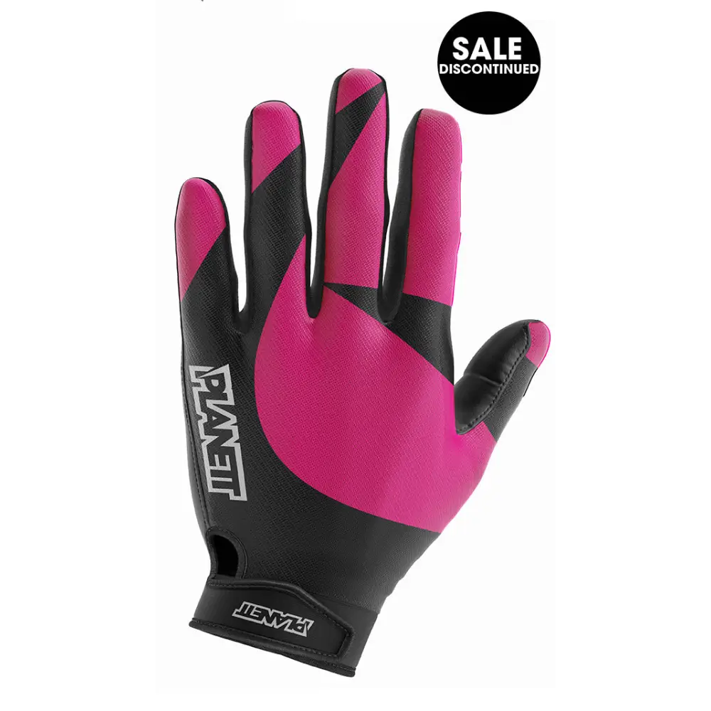 Pink and black paintball glove.