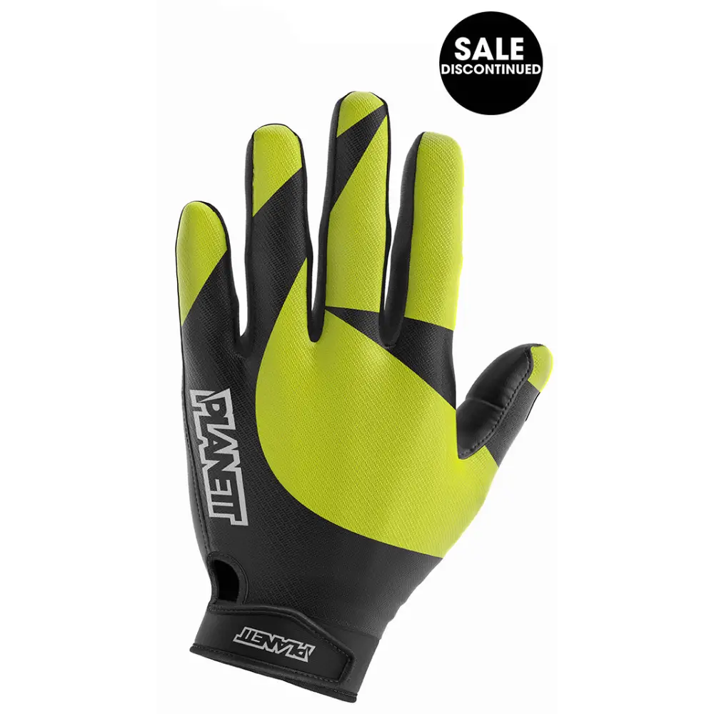 Black and yellow cycling glove.