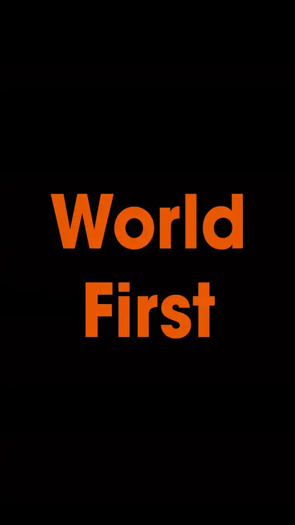 Orange ’World First’ text.