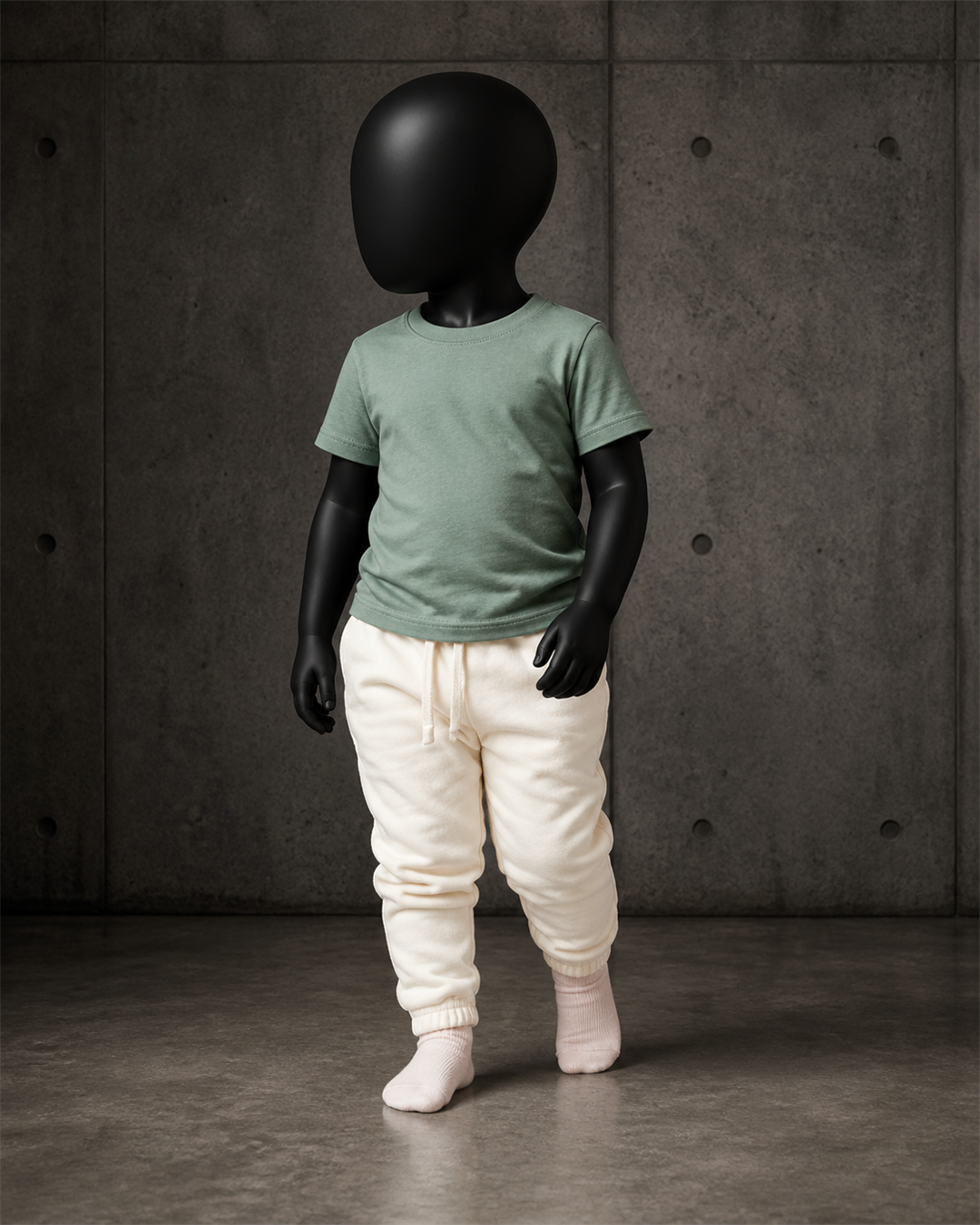 Organic Infant Wee Tee 3001 blank product on dark industrial concrete background